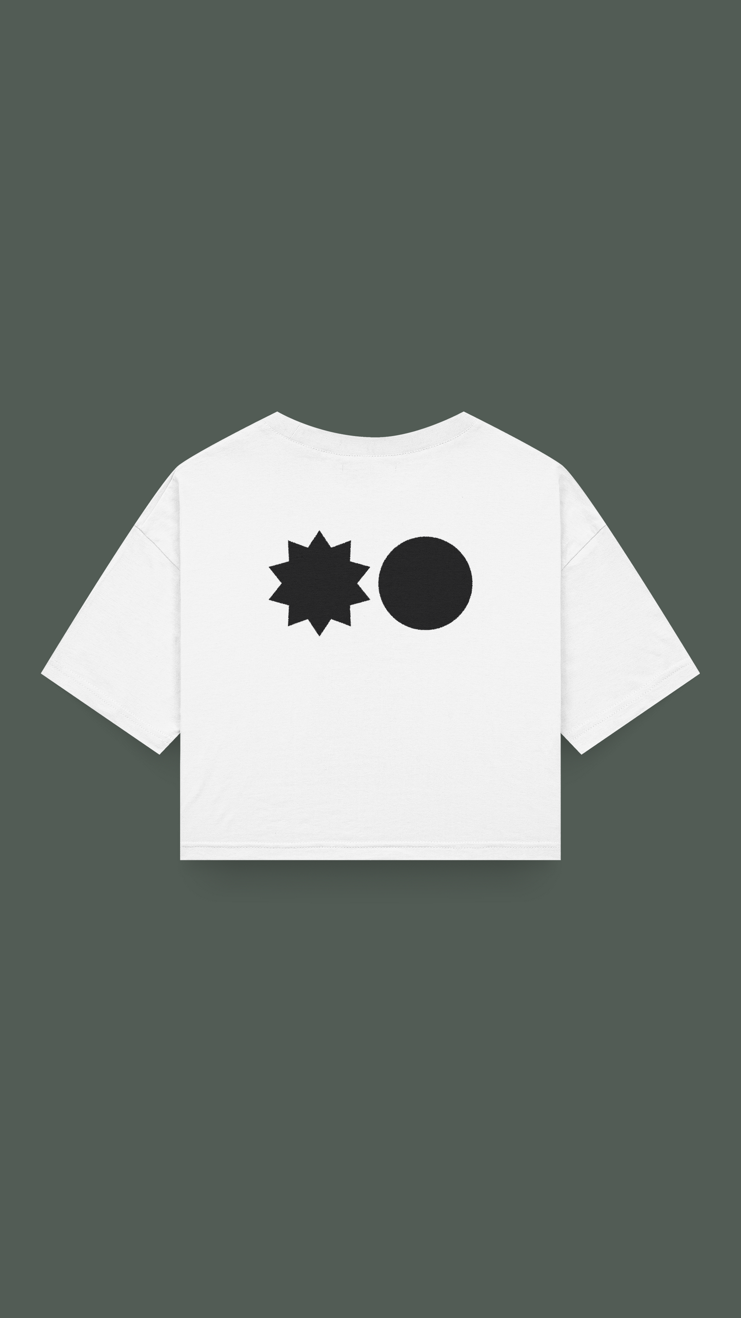 cropped icon tee white