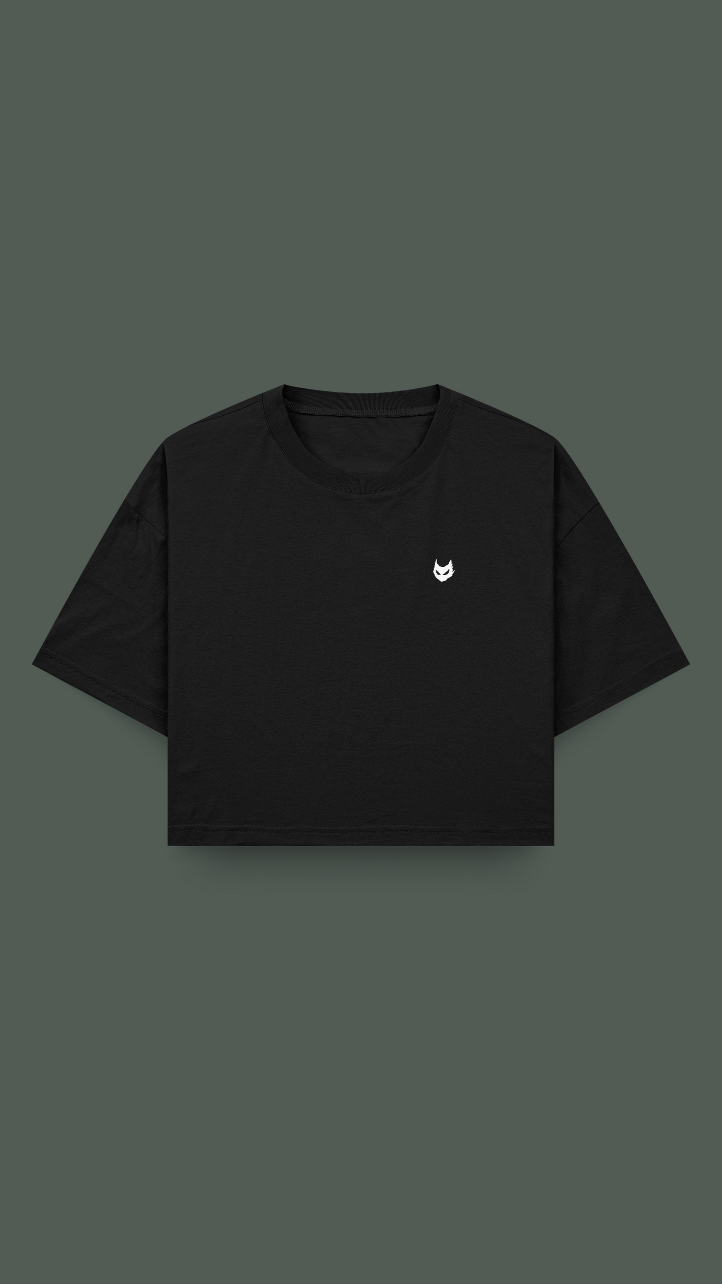 cropped rage tee black