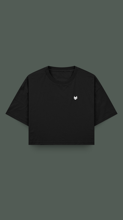 cropped rage tee black